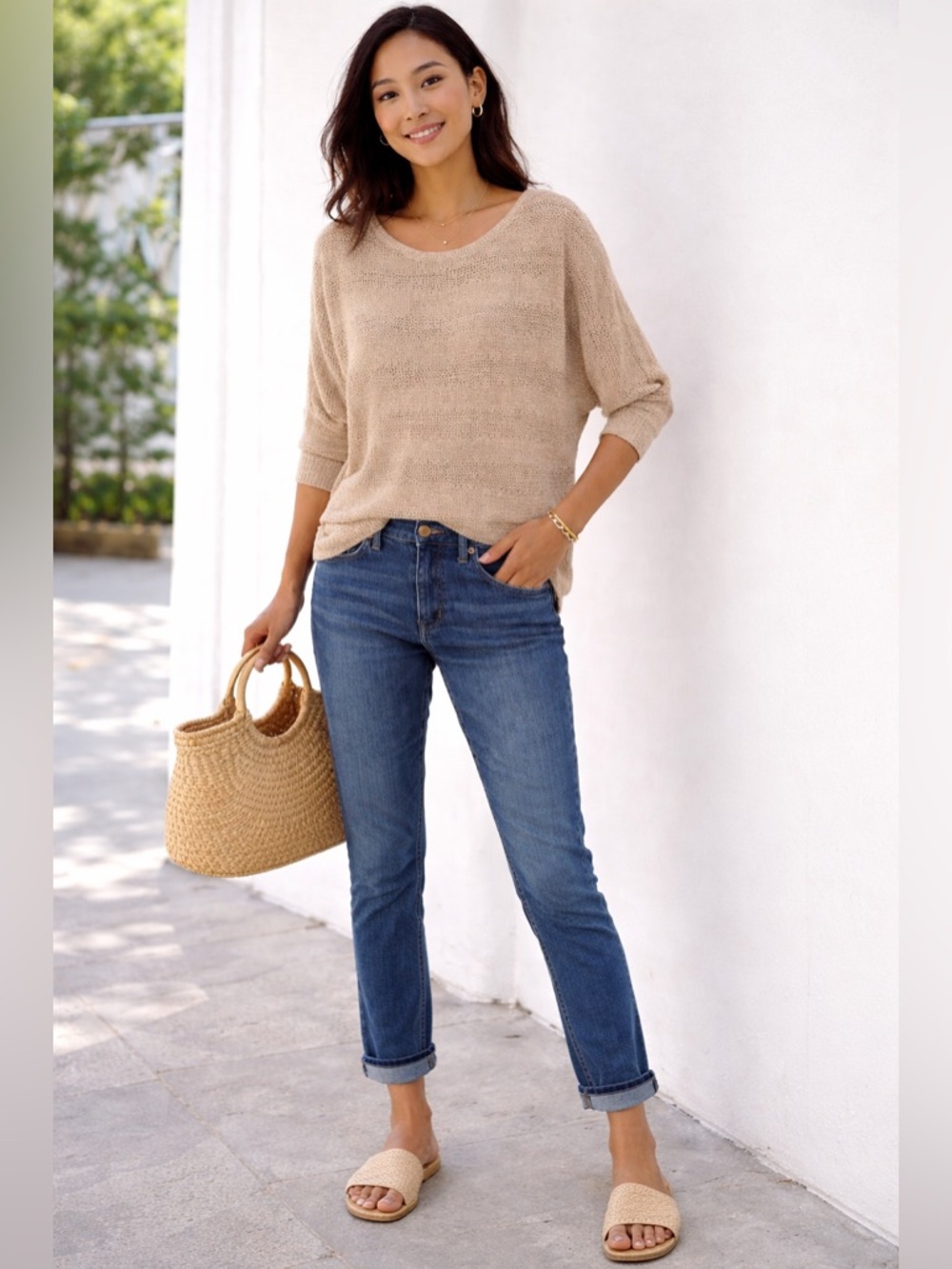 Madewell Blue Boyfriend Jeans in Mid Wash with Cuffed Ankle Size 27